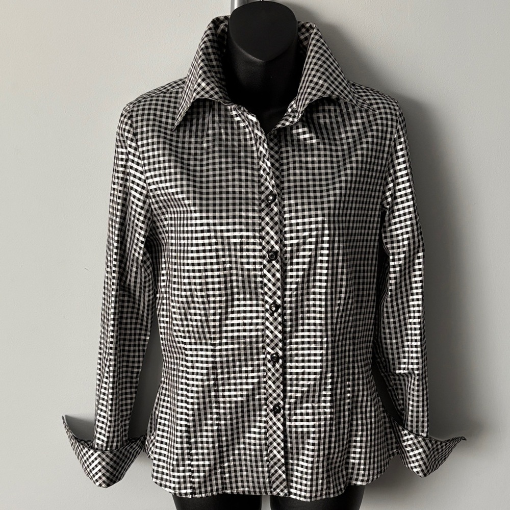 JAX STUDIO Elegant Gingham Dress Shirt